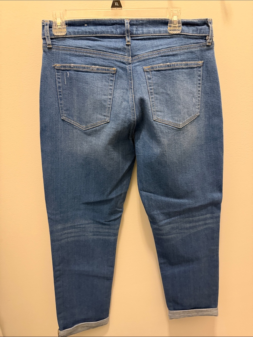 LOFT Dark Blue Boyfriend Jeans with Cuffed Hem - Picture 13 of 13